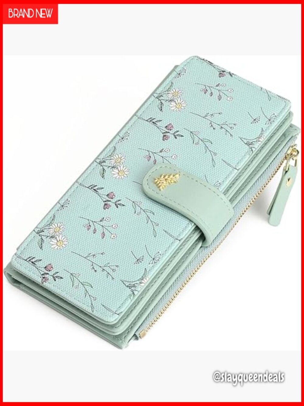 Large Capacity RFID Blocking Trifold Wallet Vegan Leather Multi Card Holder